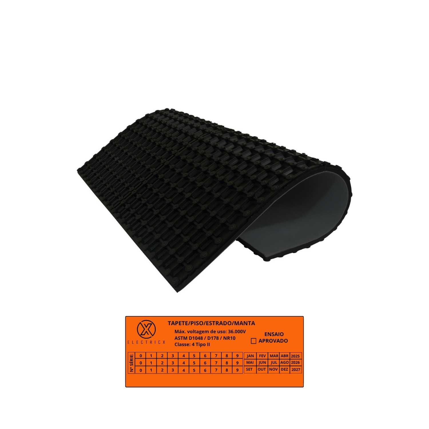Estrado Isolante Até 40 kV Classe 4  1,00 x 1,00 M Preto